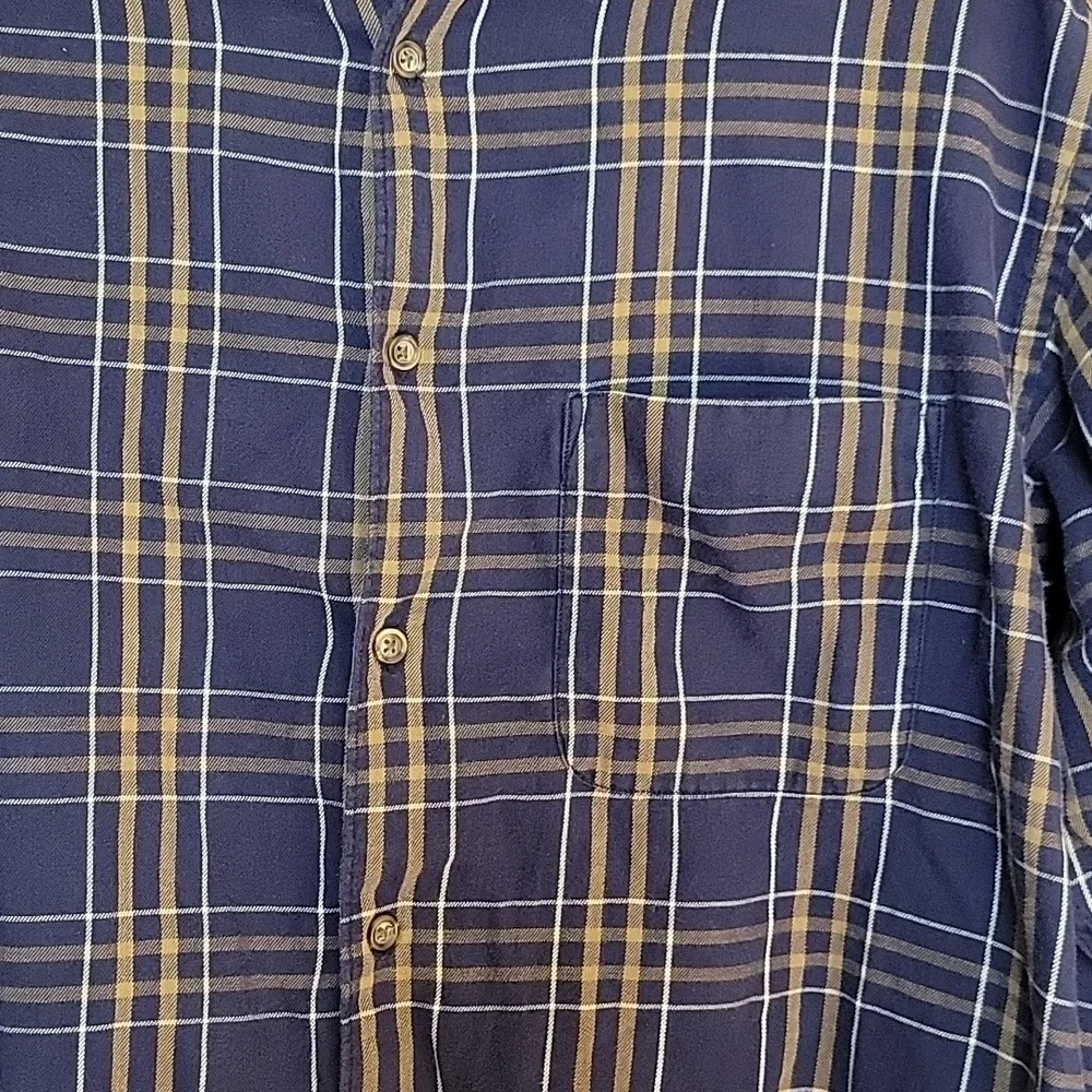 Banana Republic Purple and Gold Plaid Button Down